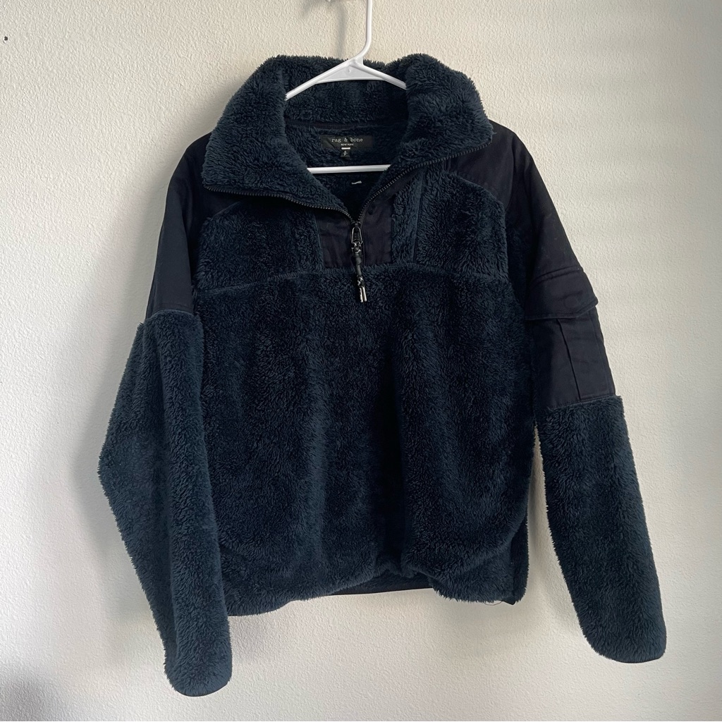 Rag & Bone Half Zip Logan Sherpa Pullover Sweater